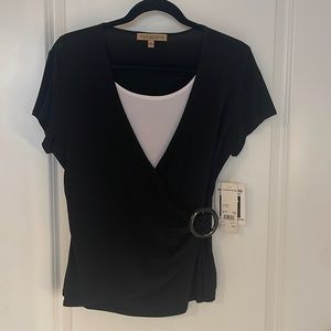NWT Wrap Style Shirt With Belted Detail